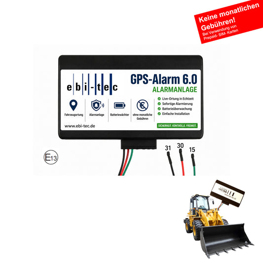 6223 / Baumaschinen-Alarmanlage: GPS-Alarm 6.0 Edition Bauma Protect (ohne monatliche Gebühren)